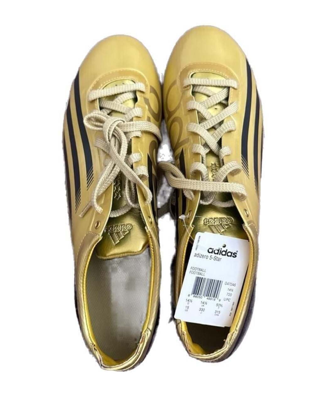 Adidas Adizero 5-Star Metallic Gold Football Cleats Size 15 G47046